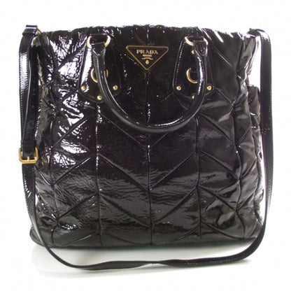 Prada Vernice Chevron Tote Indaco 1 of 11