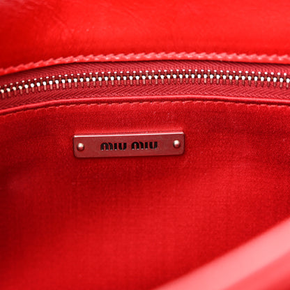 Miu Miu Vitello Shine Trapu Shoulder Bag Red 6 of 12