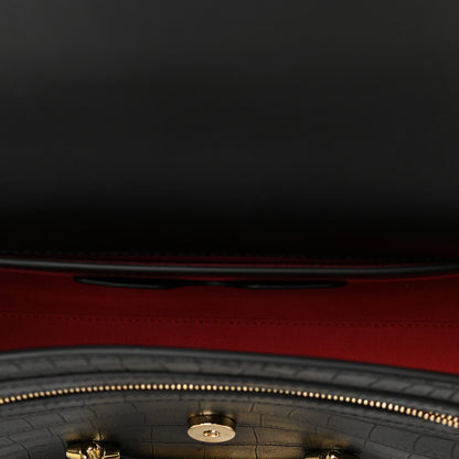 Alexander McQueen Calfskin Crocodile Embossed The Story Shoulder Bag Black 5 of 9
