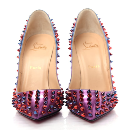 Christian Louboutin Patent Scarabe Follies Spikes 120 Pumps 38.5 Rose Digitale 2 of 10