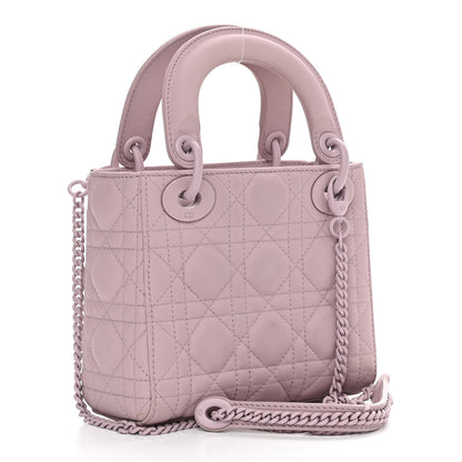 Christian Dior Ultra Matte Calfskin Cannage Mini Lady Dior Lavender 3 of 11