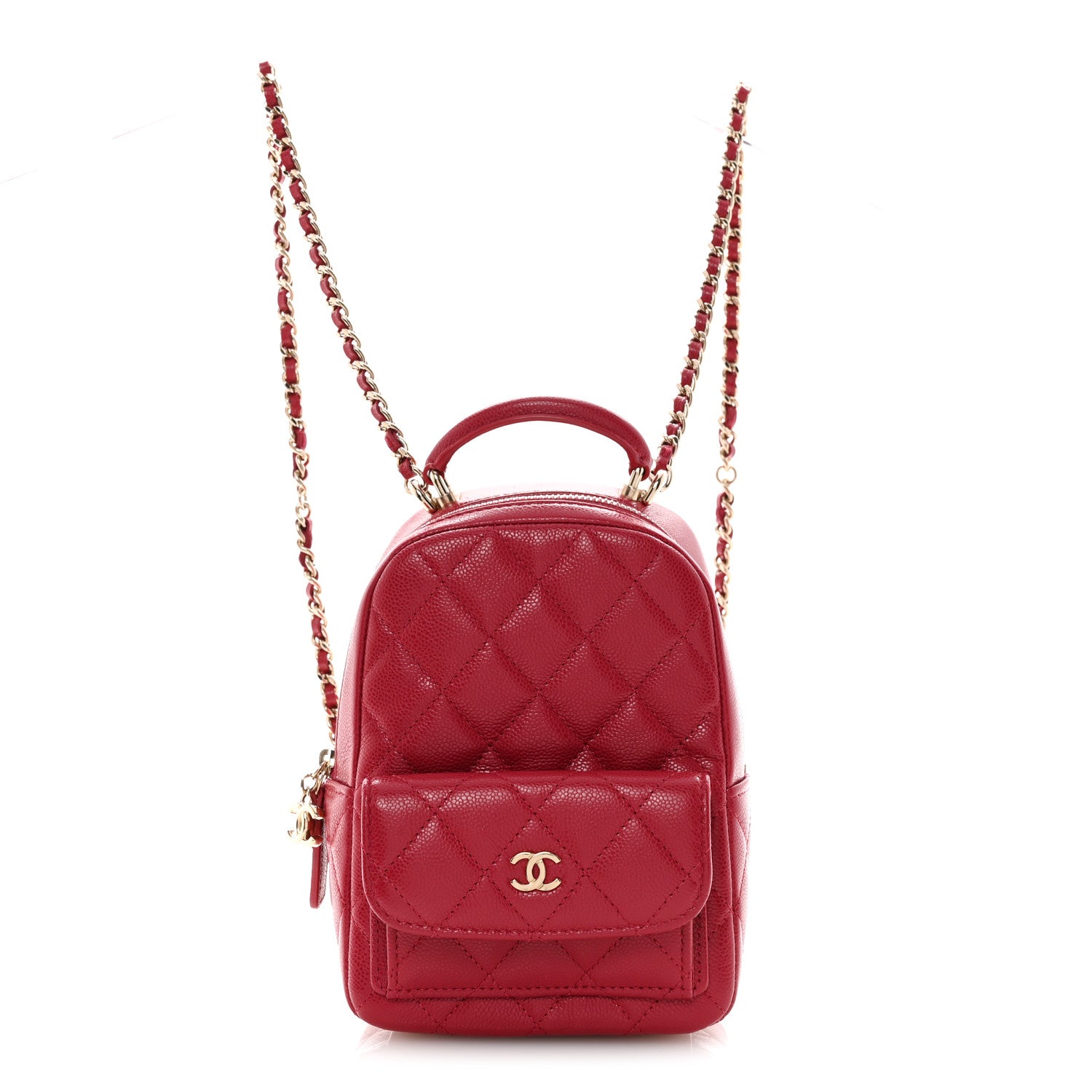 Chanel Caviar Quilted CC Mini Classic Backpack Dark Red 1 of 11