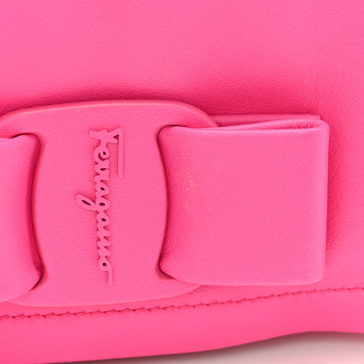 Salvatore Ferragamo Calfskin Mini Viva Bow Shoulder Bag Hot Pink 9 of 9