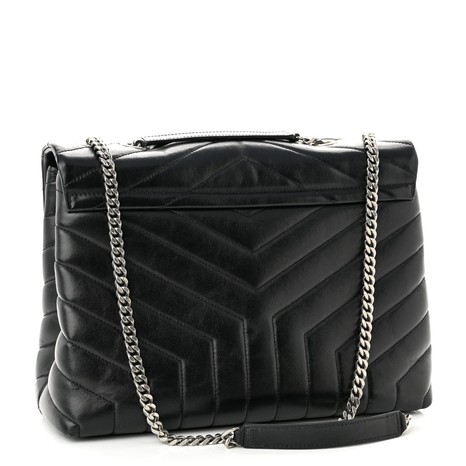 Saint Laurent Calfskin Y Quilted Monogram Medium Loulou Chain Satchel Black 3 of 11