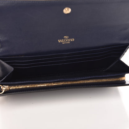 Valentino Garavani Calfskin Rockstud Wristlet Travel Wallet Marine 5 of 9