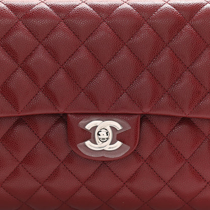 Chanel Caviar Quilted Flap Clutch Burgundy 8 of 11