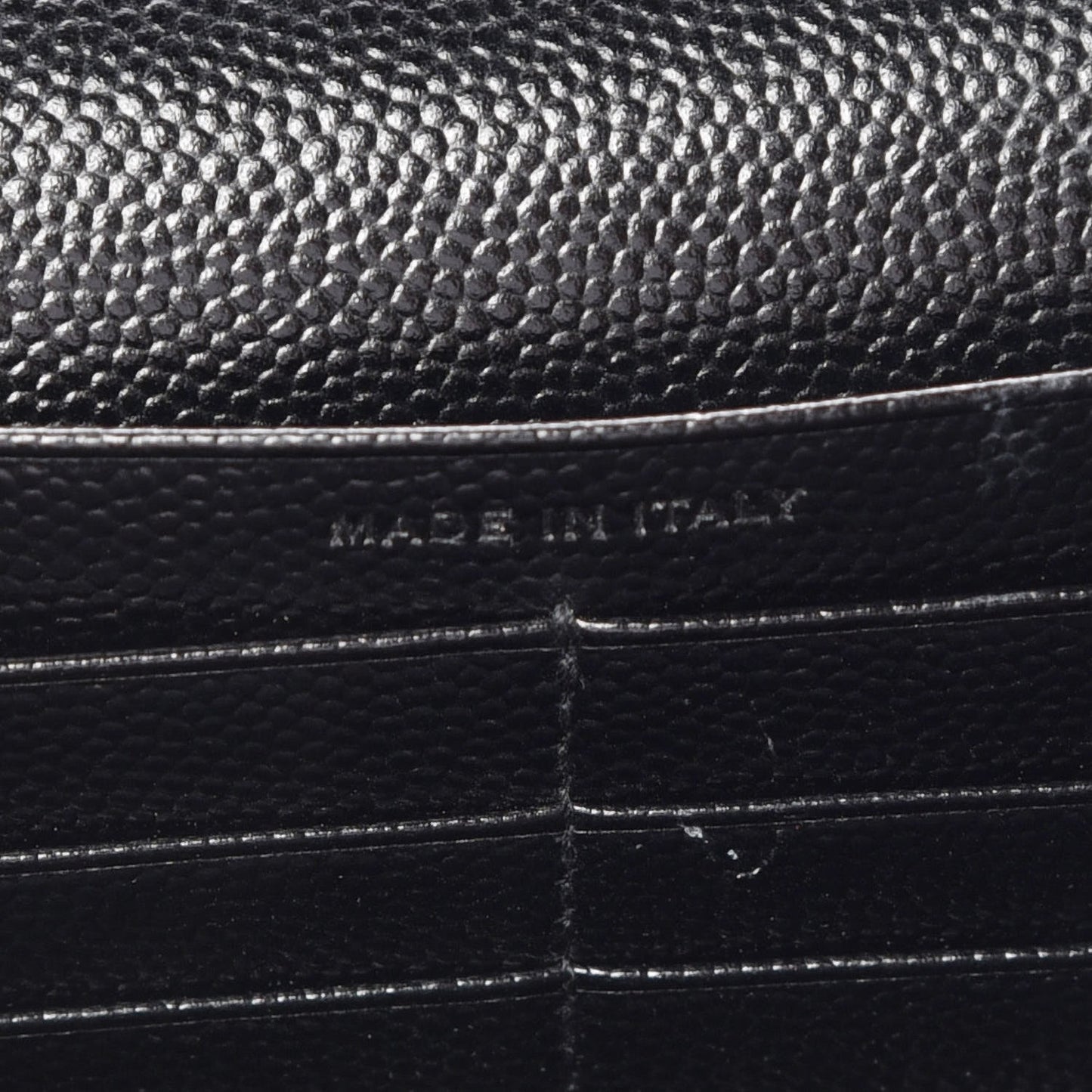 Grain De Poudre Matelasse Chevron Monogram Chain Wallet Black White