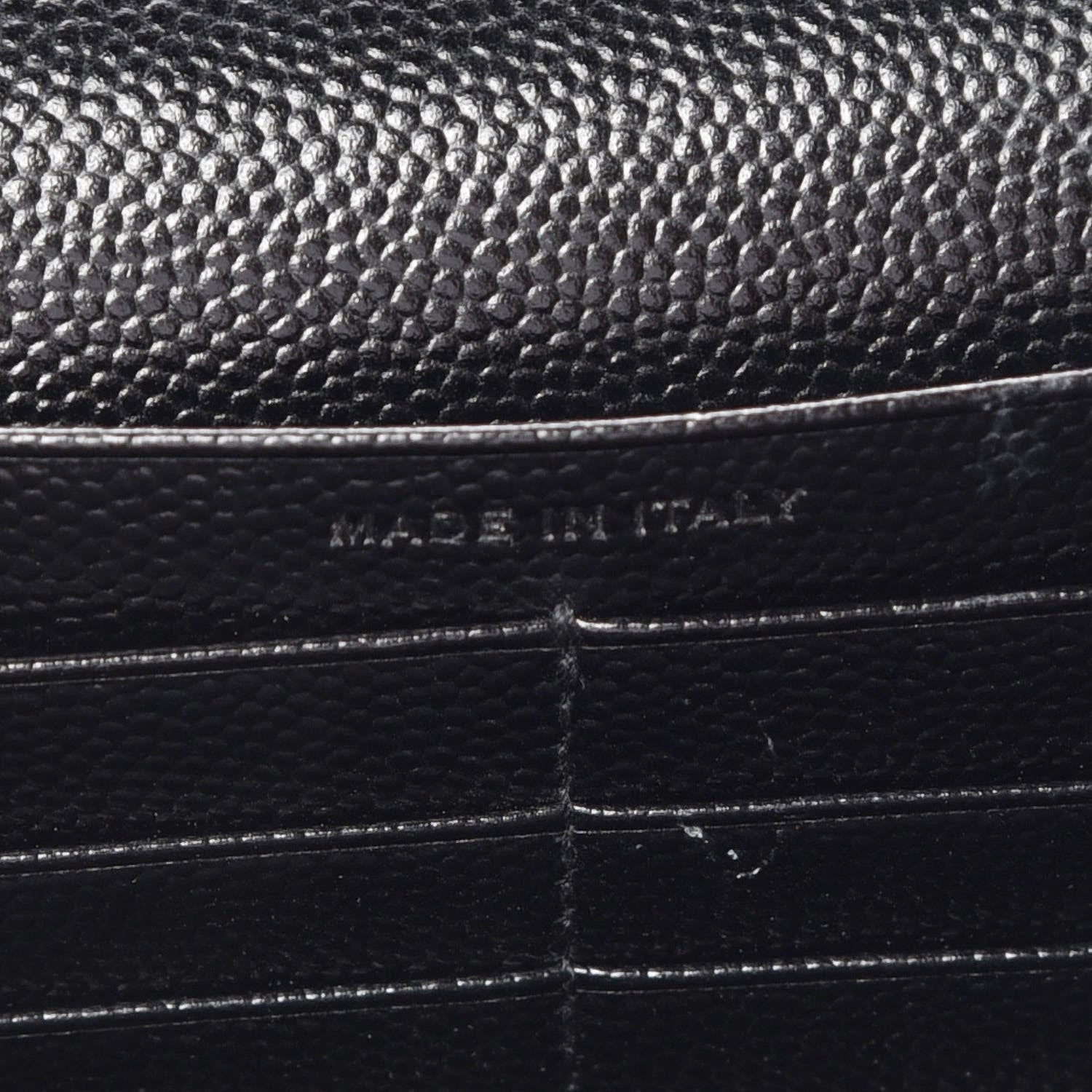 Saint Laurent Grain De Poudre Matelasse Chevron Monogram Chain Wallet Black White 7 of 14