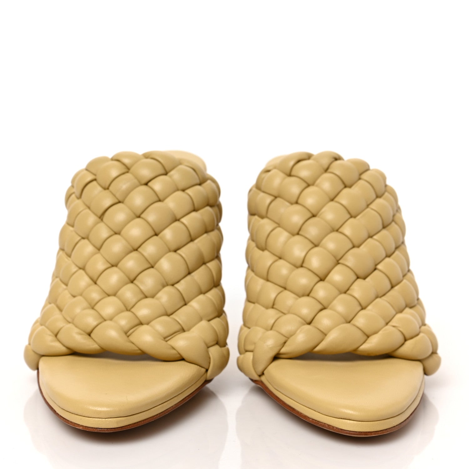 Bottega Veneta Nappa Padded Intrecciato Mules Sandals 36 Tapioca 2 of 8