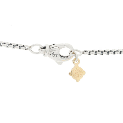 David Yurman Sterling Silver 14K Yellow Gold Blue Topaz Diamond 14mm Albion Pendant Necklace 5 of 6
