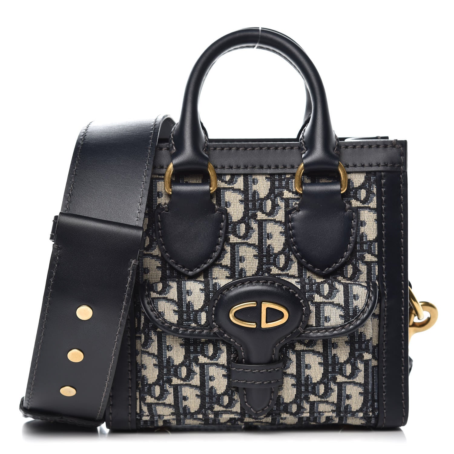 Christian Dior Oblique Mini Tote Bag Blue 1 of 9