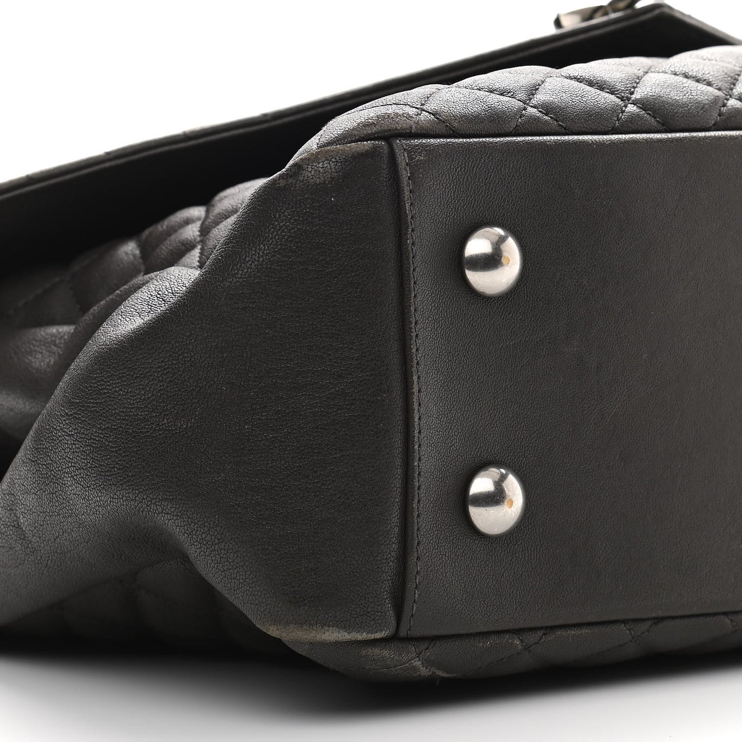 Sheepskin Tri-quilt Monogram Large College Satchel Black