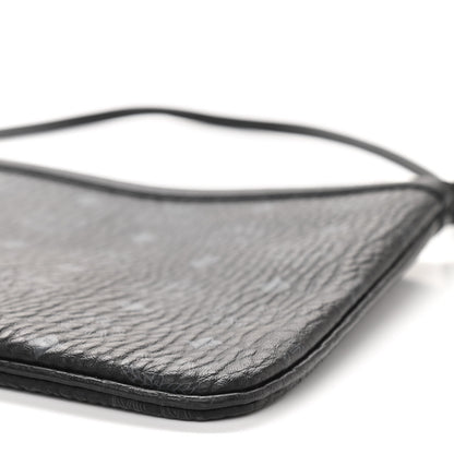 MCM Visetos Liz Shopper Tote Pouch Black 6 of 9