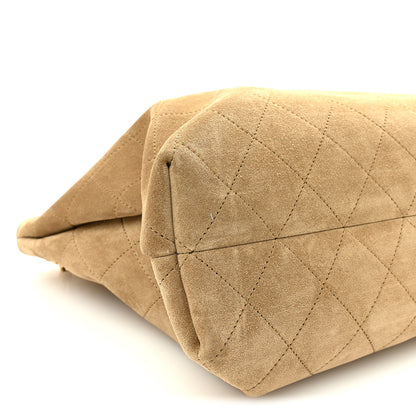 Chanel Suede Quilted Eyes On You Large Shopping Bag Beige 9 of 10