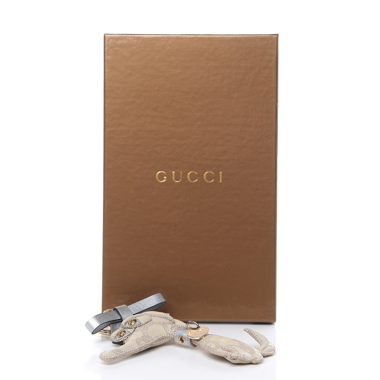 Gucci Guccissima Dog Key Charm Off White 3 of 3
