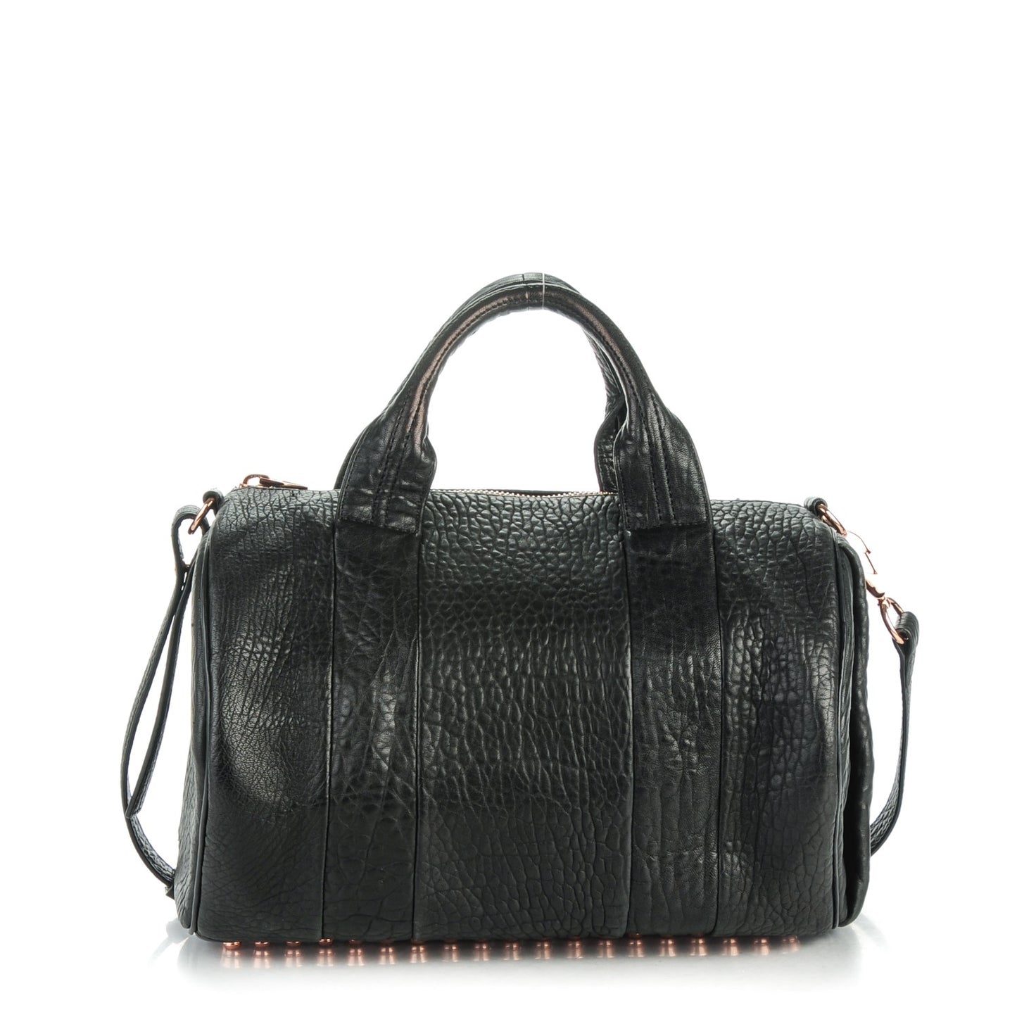 Pebbled Lambskin Rocco Black Rose Gold Hardware