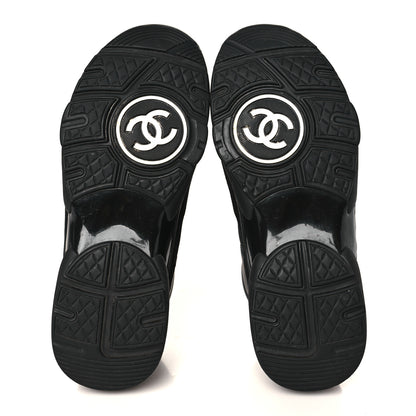 Chanel Toile Suede Calfskin CC Sneakers 38 Black 5 of 7