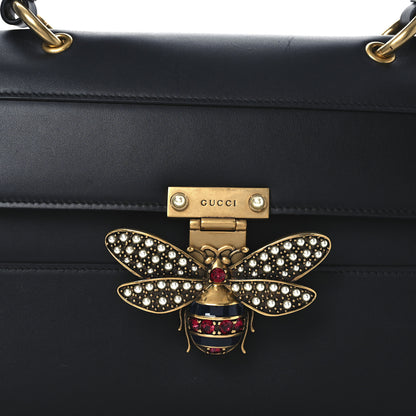 Gucci Calfskin Sylvie Web Small Queen Margaret Top Handle Bag Black 8 of 12
