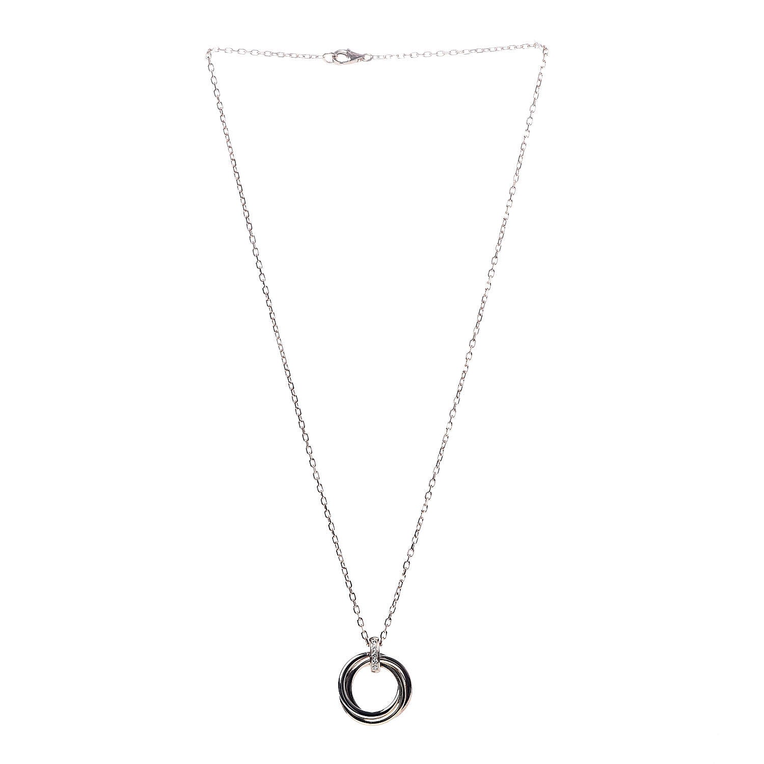 Cartier 18K Pink Yellow White Gold Diamond Trinity Pendant Necklace 3 of 7