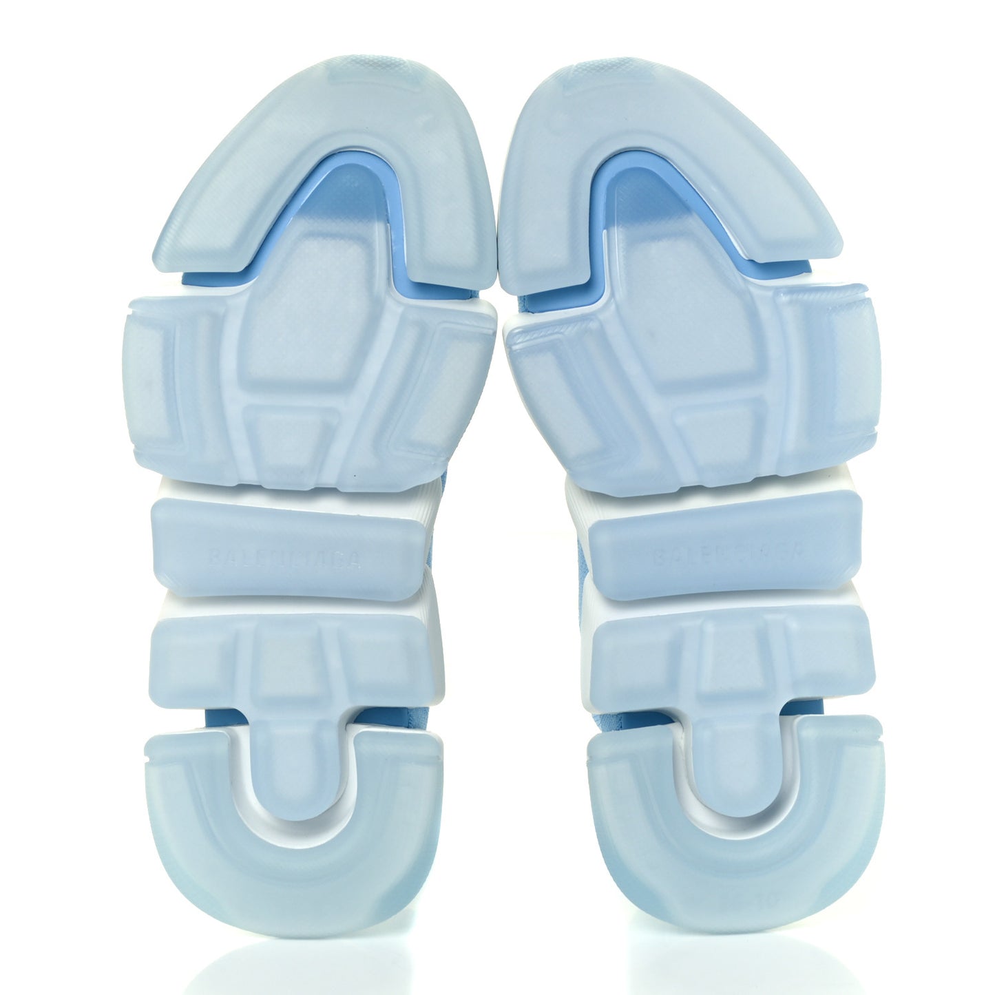 Technical 3D Recycled Knit Bi-Color Speed 2.0 Transparent Sole Sneakers 36 Blue White Transparent Blue