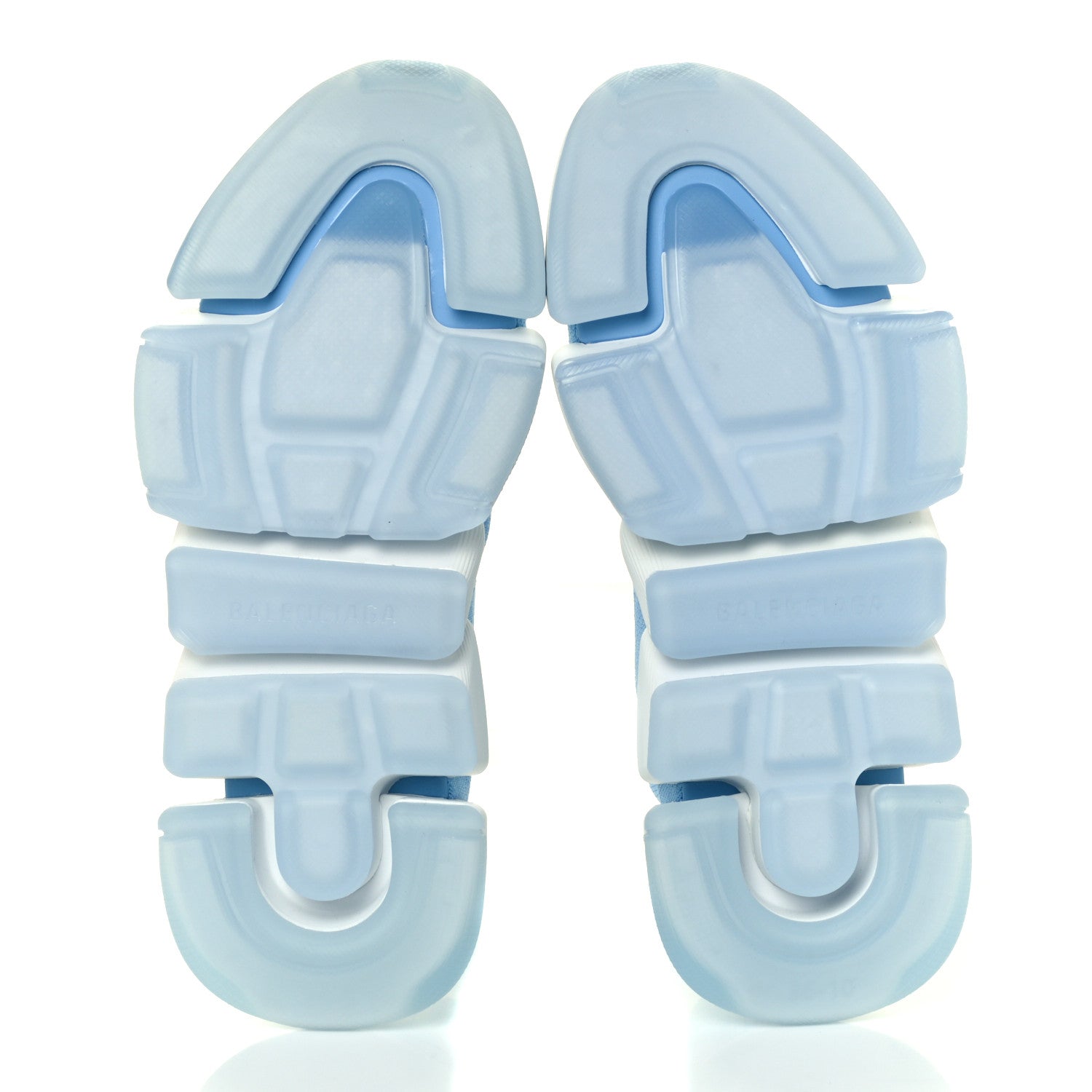 Balenciaga Technical 3D Recycled Knit Bi-Color Speed 2.0 Transparent Sole Sneakers 36 Blue White Transparent Blue 7 of 11