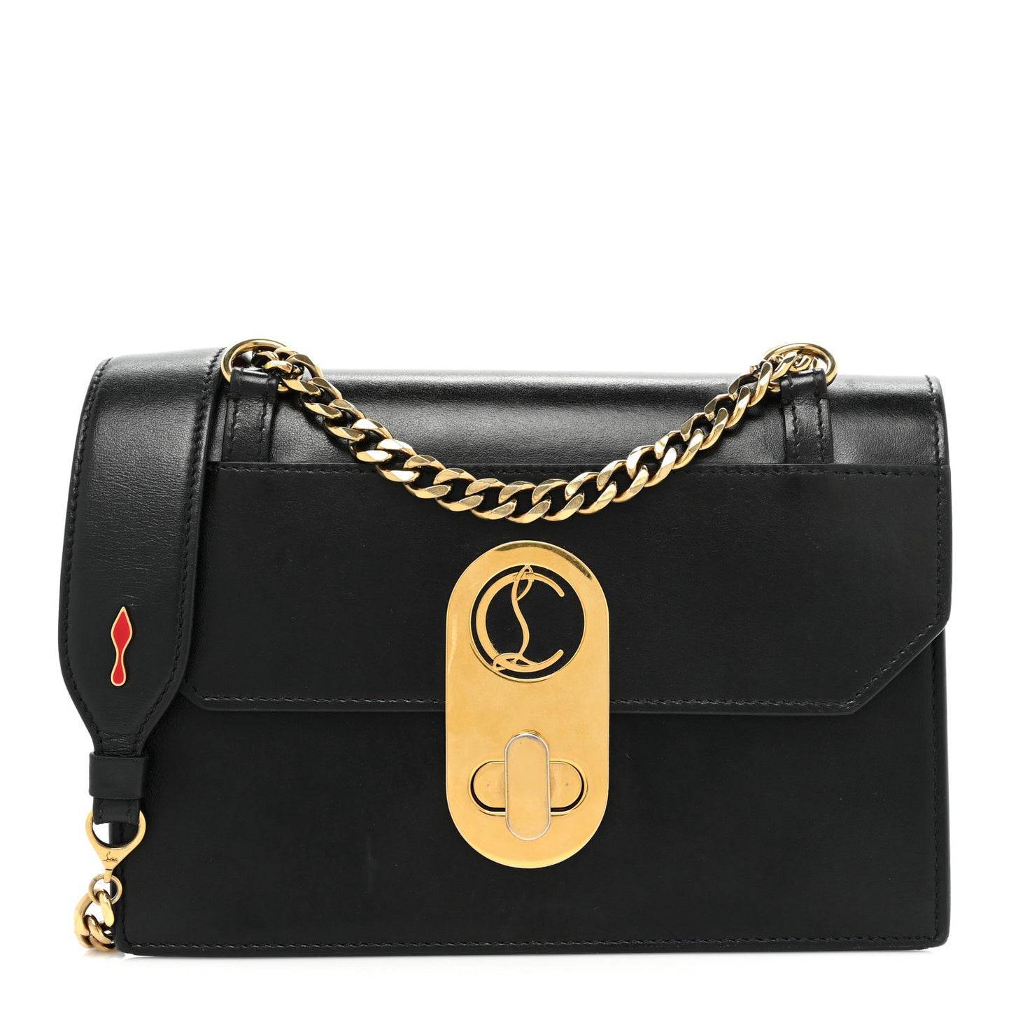 Calfskin Large Elisa Shoulder Bag Black