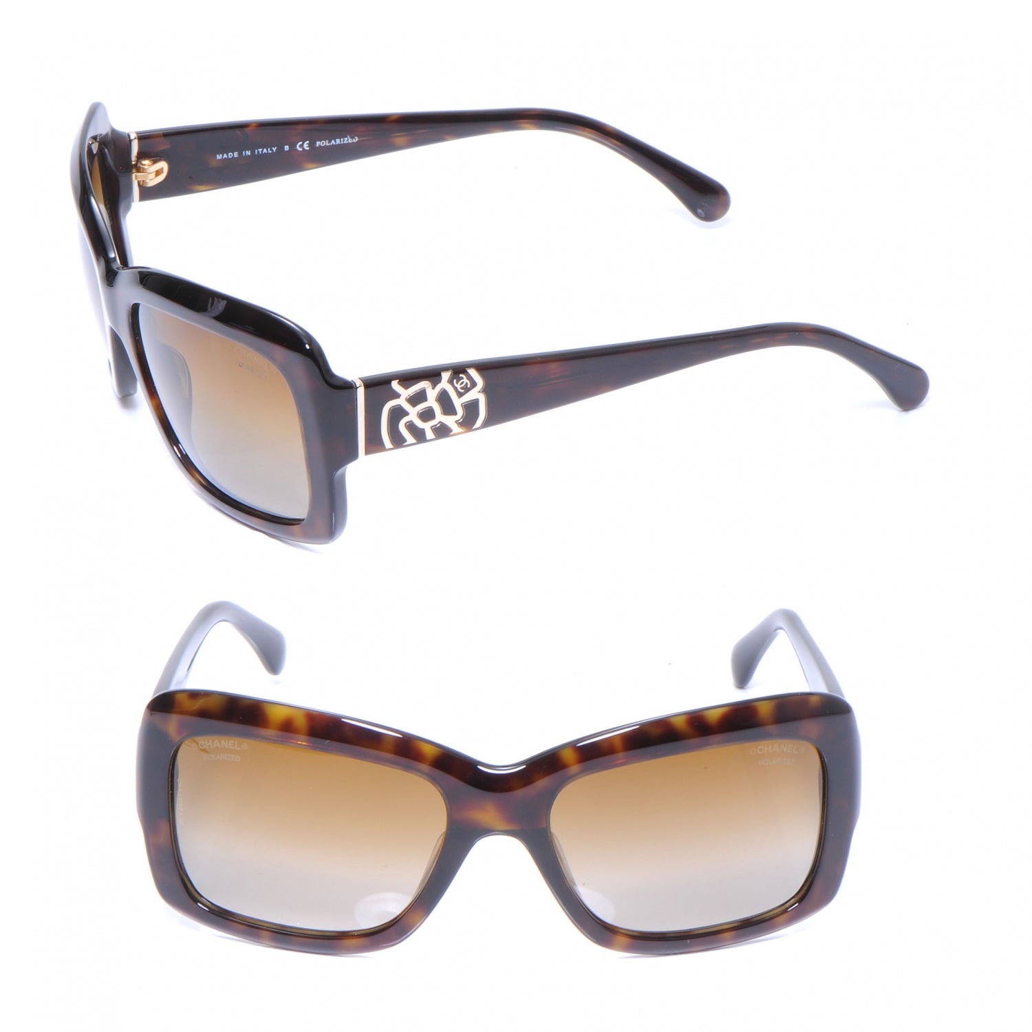 Chanel Tortoise Shell CC Camellia Sunglasses 5249 1 of 5