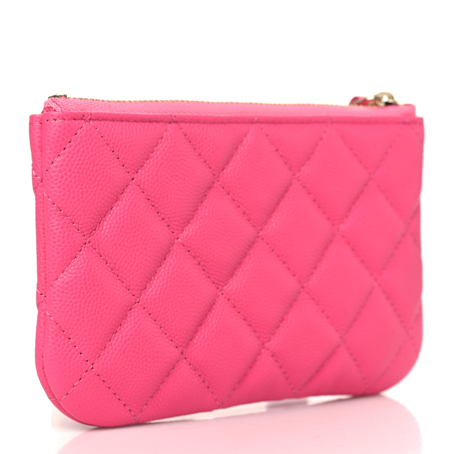 Caviar Quilted Small Cosmetic Case Pink