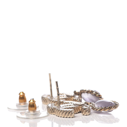 Chanel Enamel CC Drop Earrings Gold 3 of 4