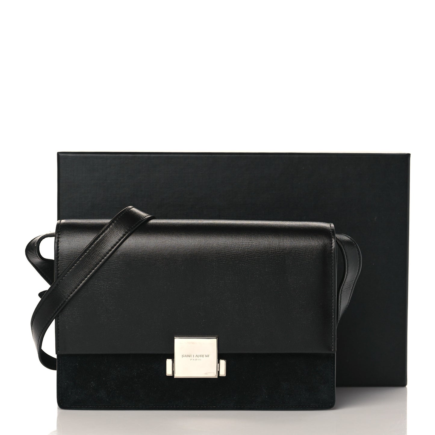 Smooth Calfskin Suede Medium Bellechasse Black