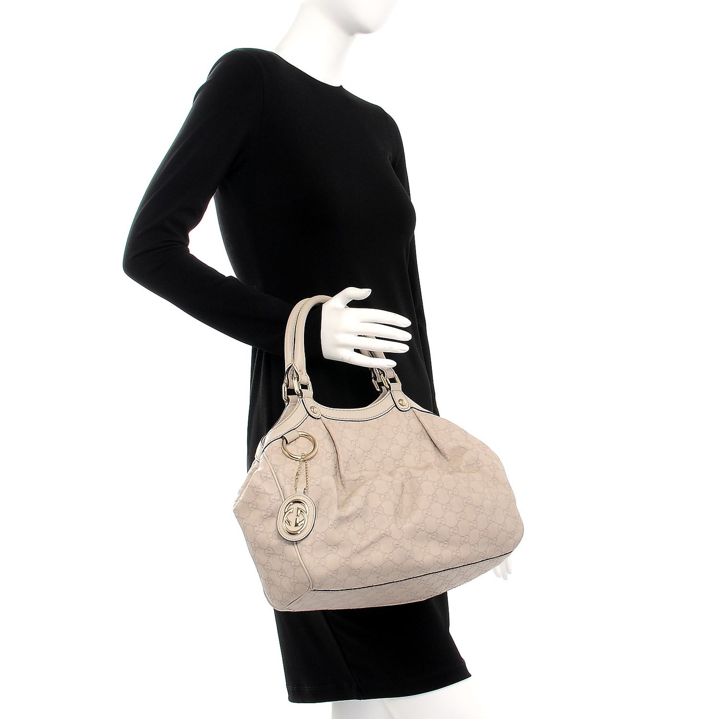 Guccissima Medium Sukey Tote Mystic White