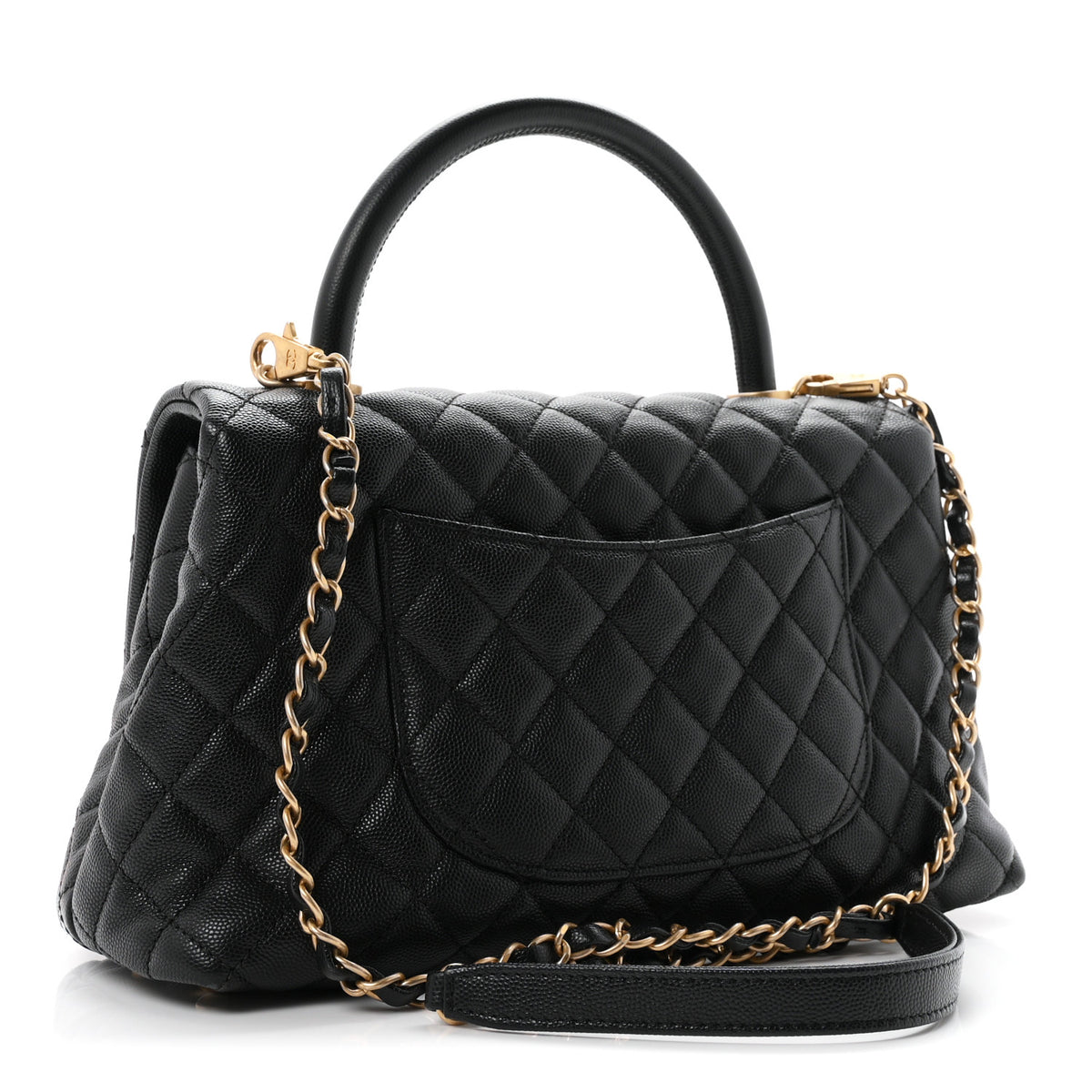 Chanel Caviar Quilted Small Coco Handle Flap Black 3 of 12