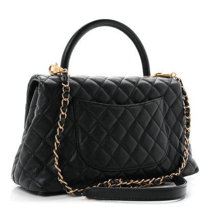 Chanel Caviar Quilted Small Coco Handle Flap Black 3 of 12