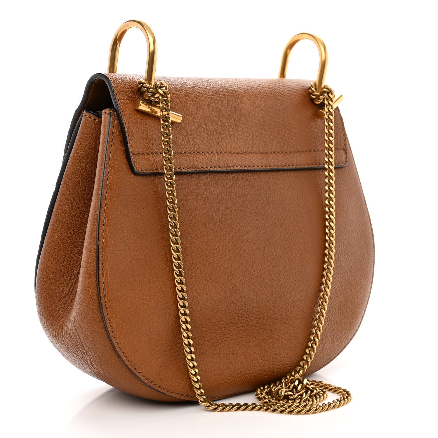 Chloe Calfskin Suede Floral Patchwork Studded Drew Shoulder Bag Caramel Multicolor 3 of 11