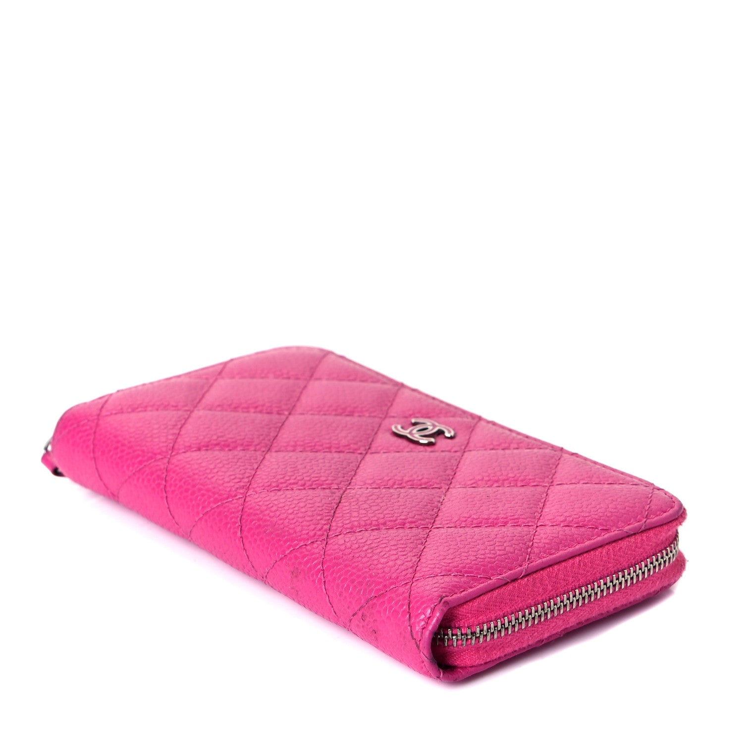 Chanel Caviar Quilted Small Zip Around Wallet Pink 6 of 9