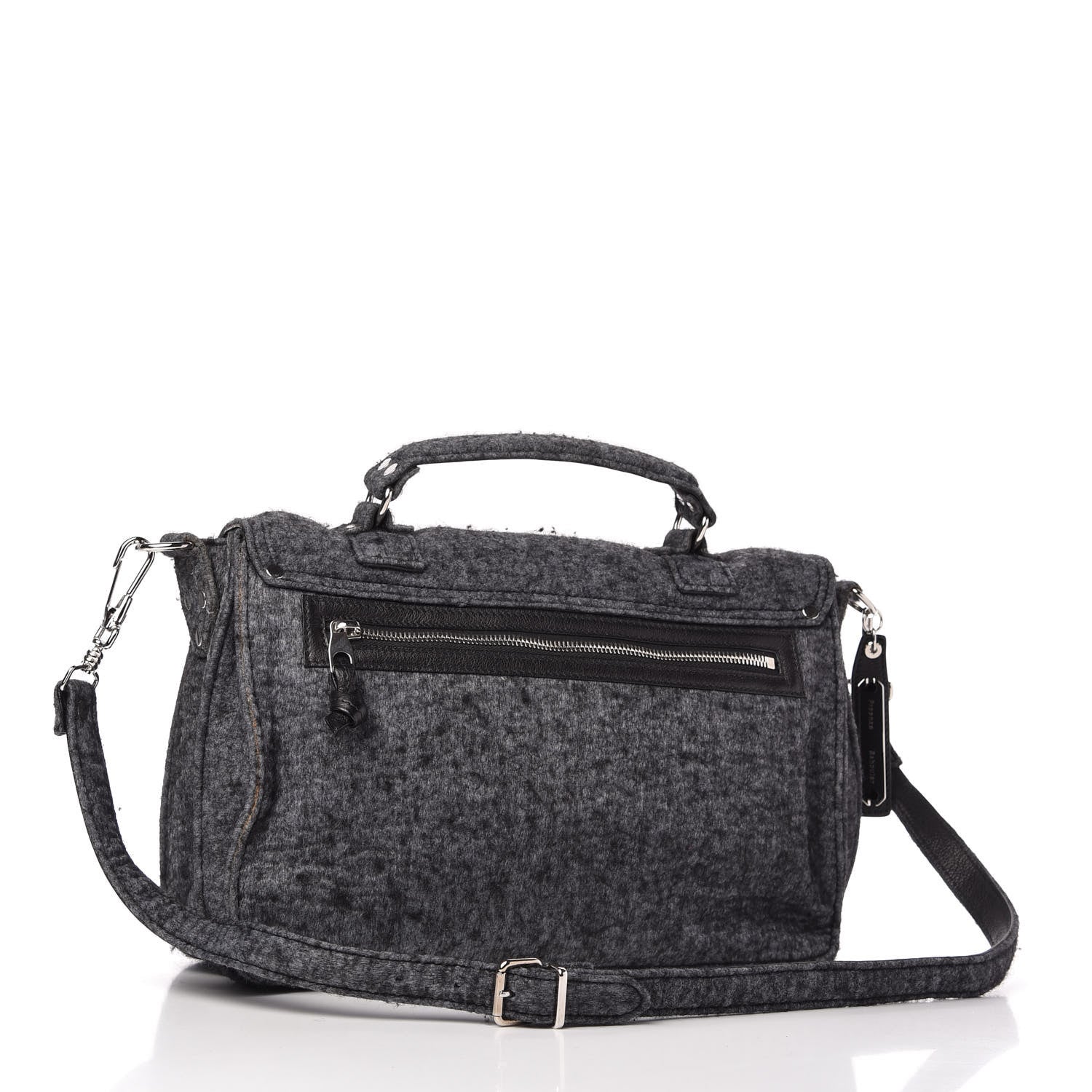 Proenza Schouler Melange Felted Wool Medium PS1 Satchel Charcoal Black 3 of 9