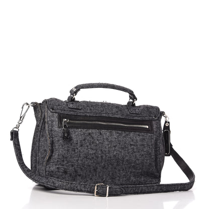 Proenza Schouler Melange Felted Wool Medium PS1 Satchel Charcoal Black 3 of 9