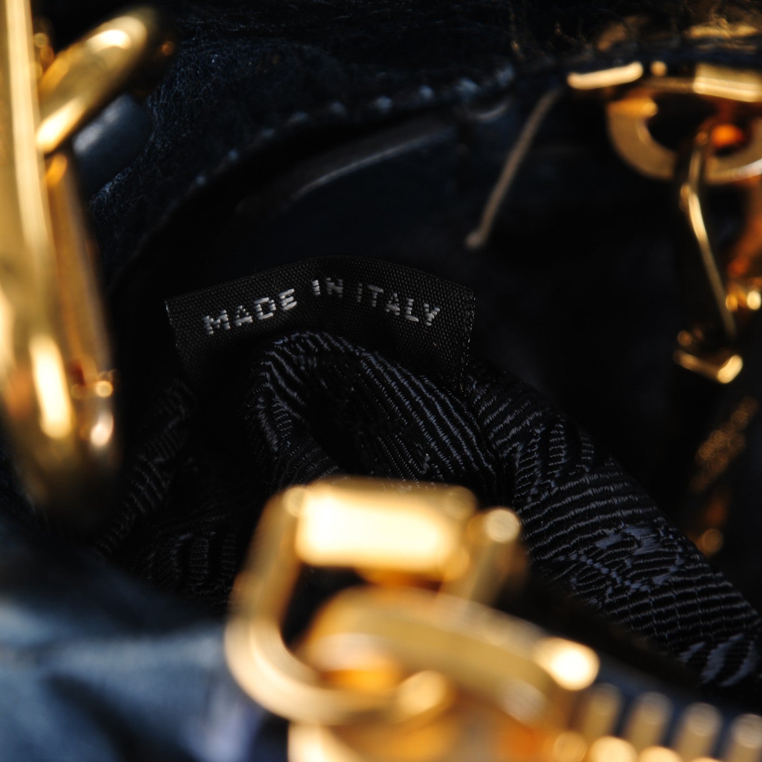 Prada Vitello Shine Tote Denim 17 of 20
