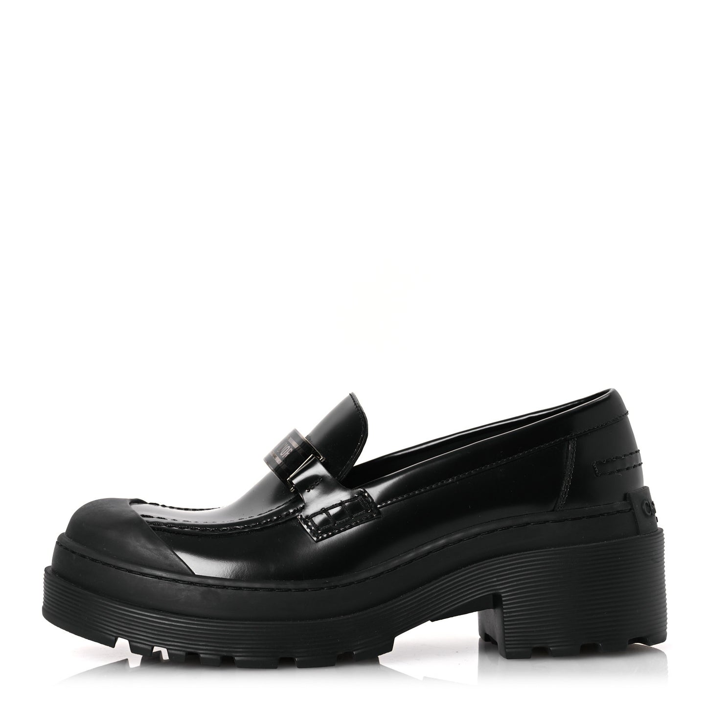 Brushed Calfskin Dior Code Lug Sole Platform 35mm Loafers 37 Black