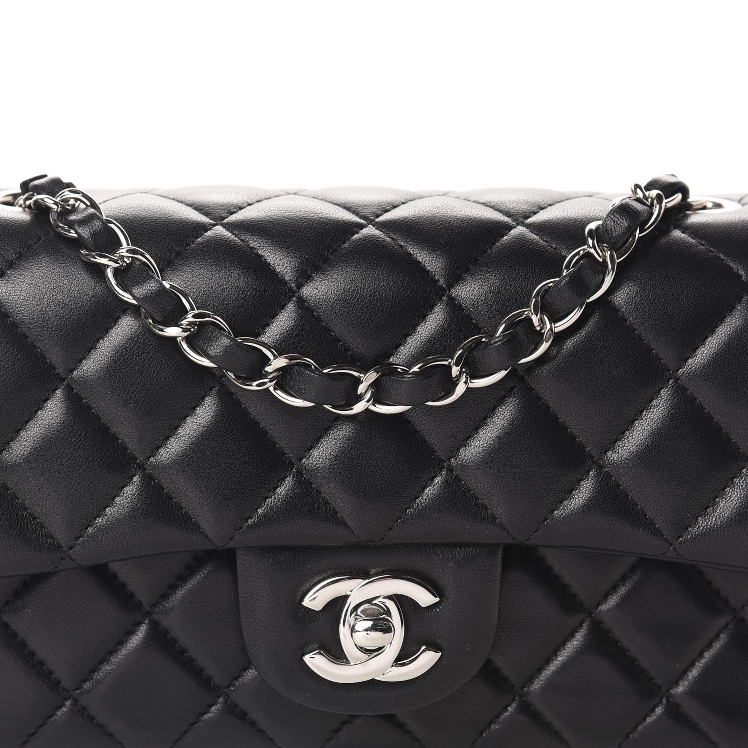 Chanel Lambskin Quilted Mini Rectangular Flap Black 10 of 11