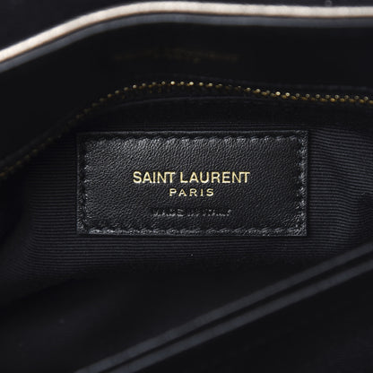 Saint Laurent Metallic Calfskin Y Quilted Monogram Toy Loulou Crossbody Bag Piombo 6 of 11