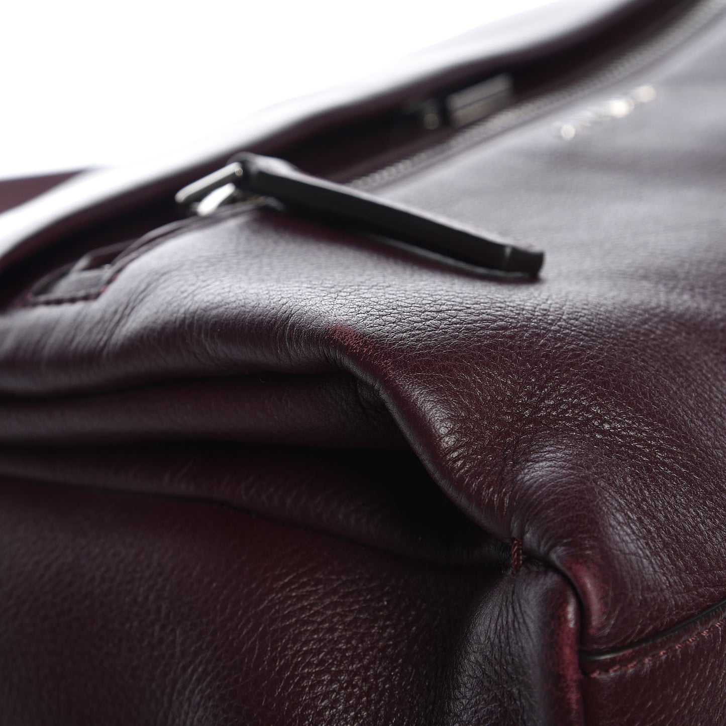 Grained Calfskin Medium Pandora Pure Flap Bag Aubergine
