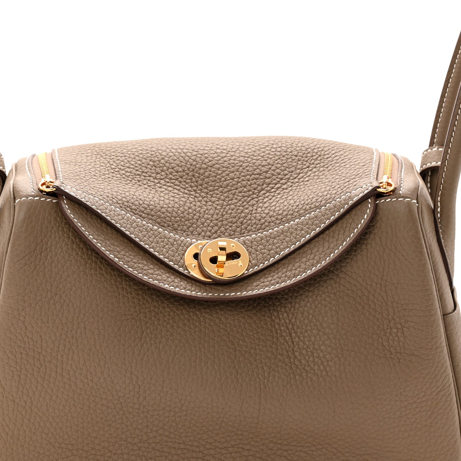 Hermes Taurillon Clemence Lindy 26 Etoupe 8 of 11