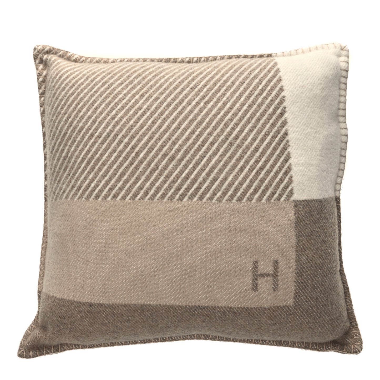 Wool Cashmere H Riviera Pillow Seigle
