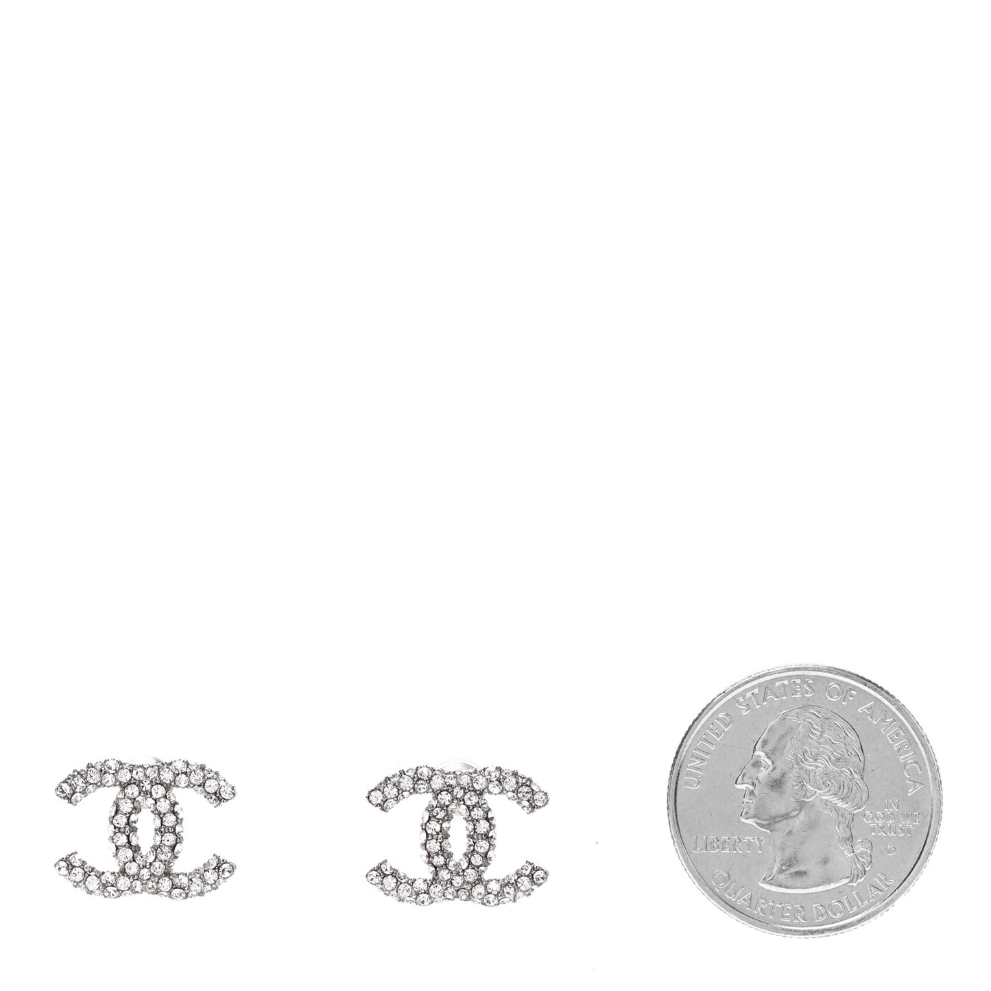 Crystal CC Earrings Silver