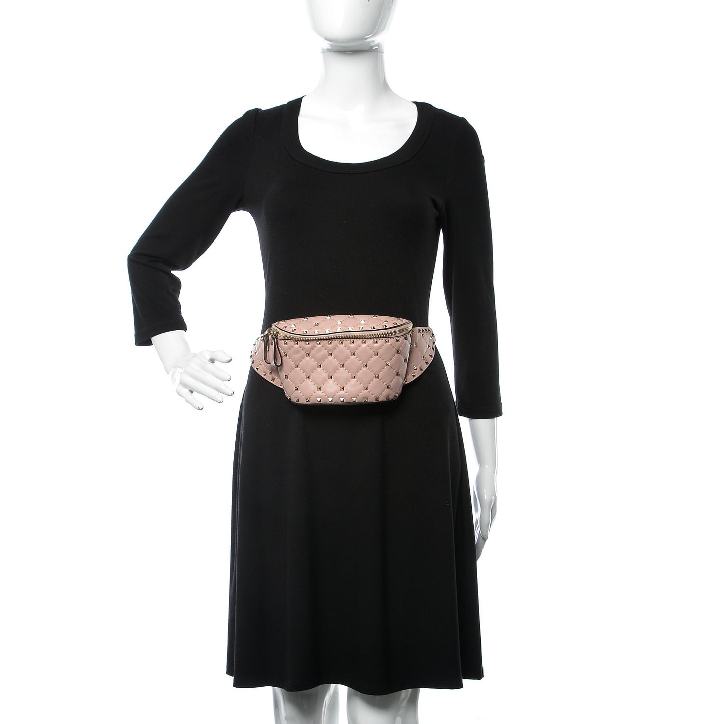 Lambskin Rockstud Spike Belt Bag 85 Water Rose