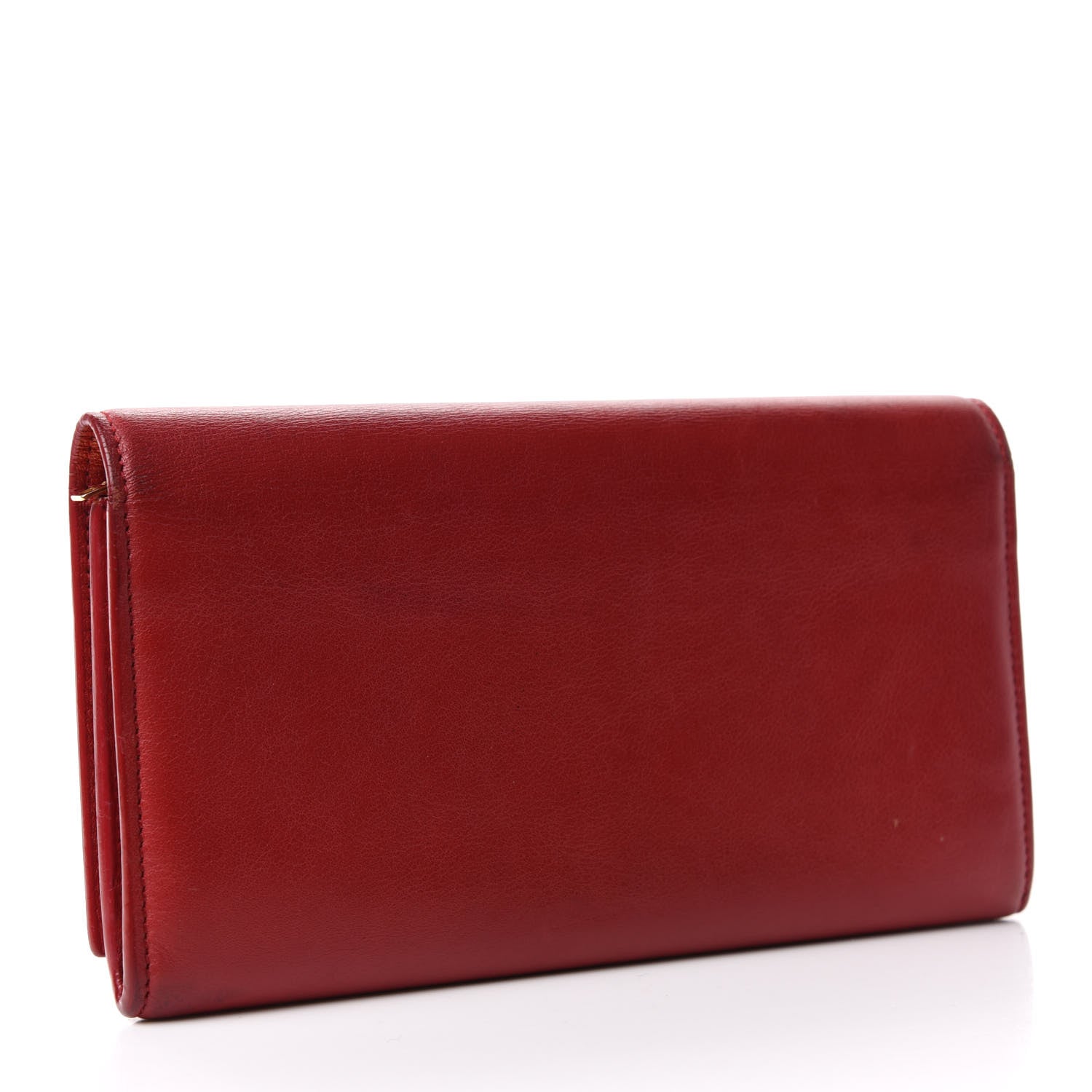 Saint Laurent Calfskin Classic Large Marquage Flap Wallet Red 3 of 8