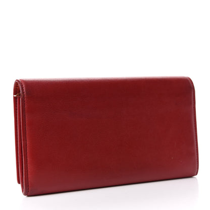 Saint Laurent Calfskin Classic Large Marquage Flap Wallet Red 3 of 8