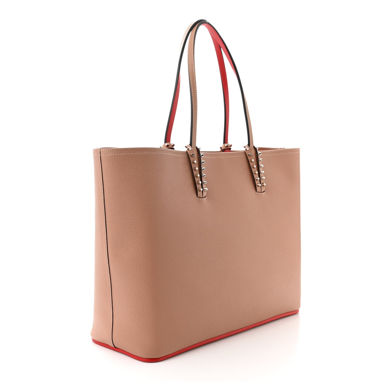 Christian Louboutin Calfskin Empire Spikes Small East West Cabata Tote Nude 4 of 13