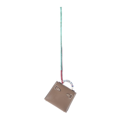 Hermes Tadelakt Mini Kelly Twilly Bag Charm Etoupe 3 of 6